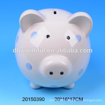 White pig design ceramic money box ,saving money bank